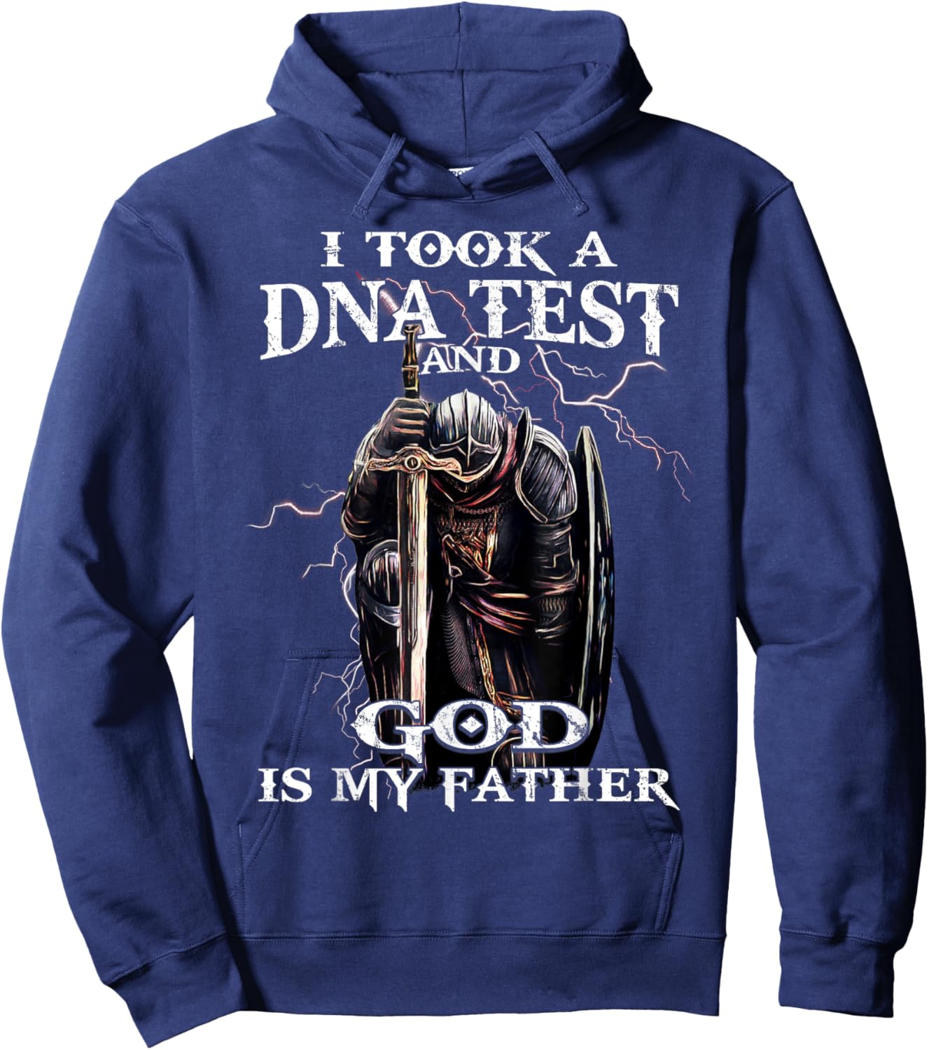 Knights Templar God is My Father Crusader Warrior Bible Hoodie - Hoodie | Navy
