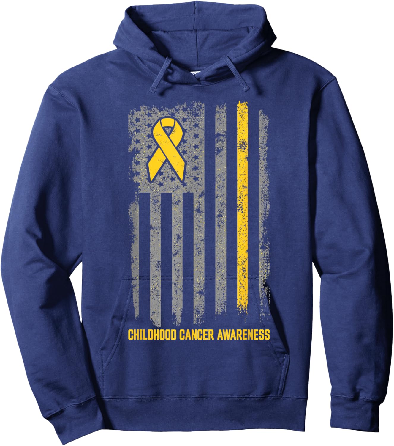 Childhood Cancer Shirt Flag Childhood Cancer Awareness Hoodie - Hoodie | Navy