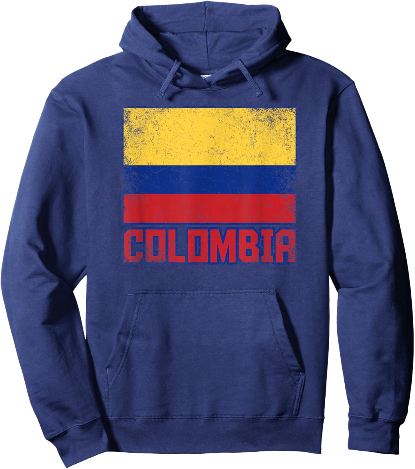 Colombia Flag Vintage Retro Country Colombian Pride Hoodie - Hoodie | Navy