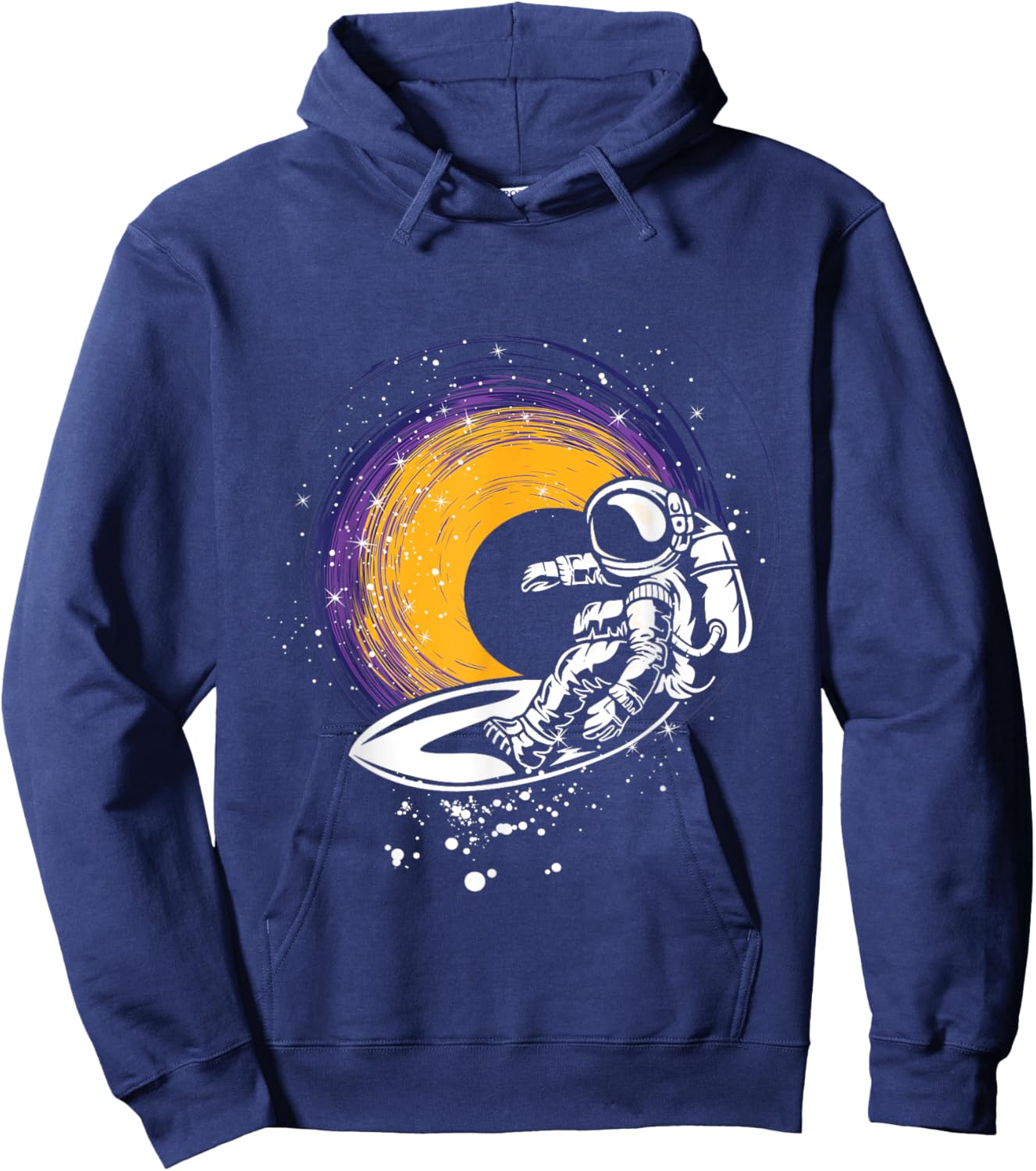 Surfing Astronaut - Galaxy Planets Space Spaceship Hoodie - Hoodie | Navy