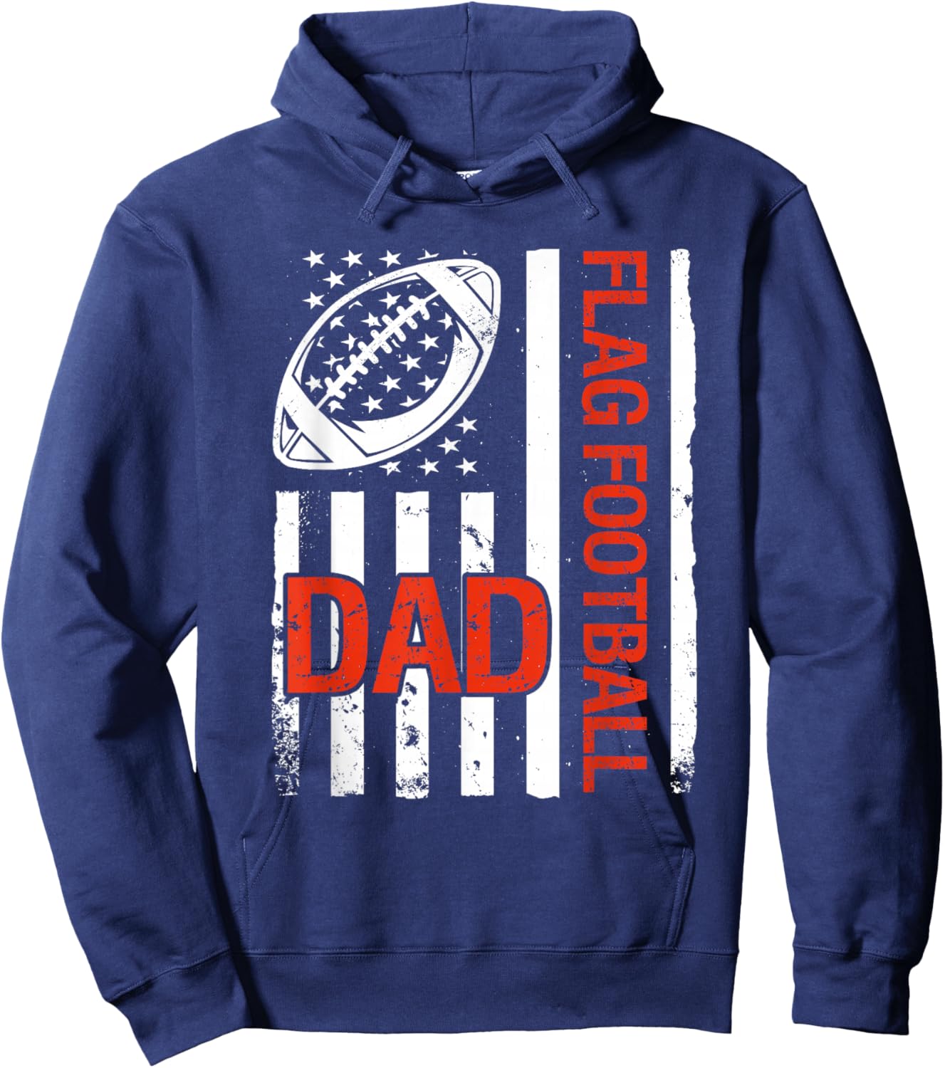 Flag Football Dad USA Flag Hoodie - Hoodie | Navy