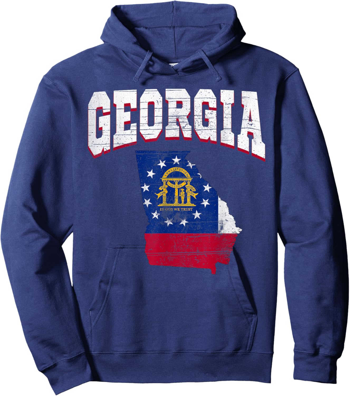 US Citizen Proud America State Flag Land Map Georgia Hoodie - Hoodie | Navy