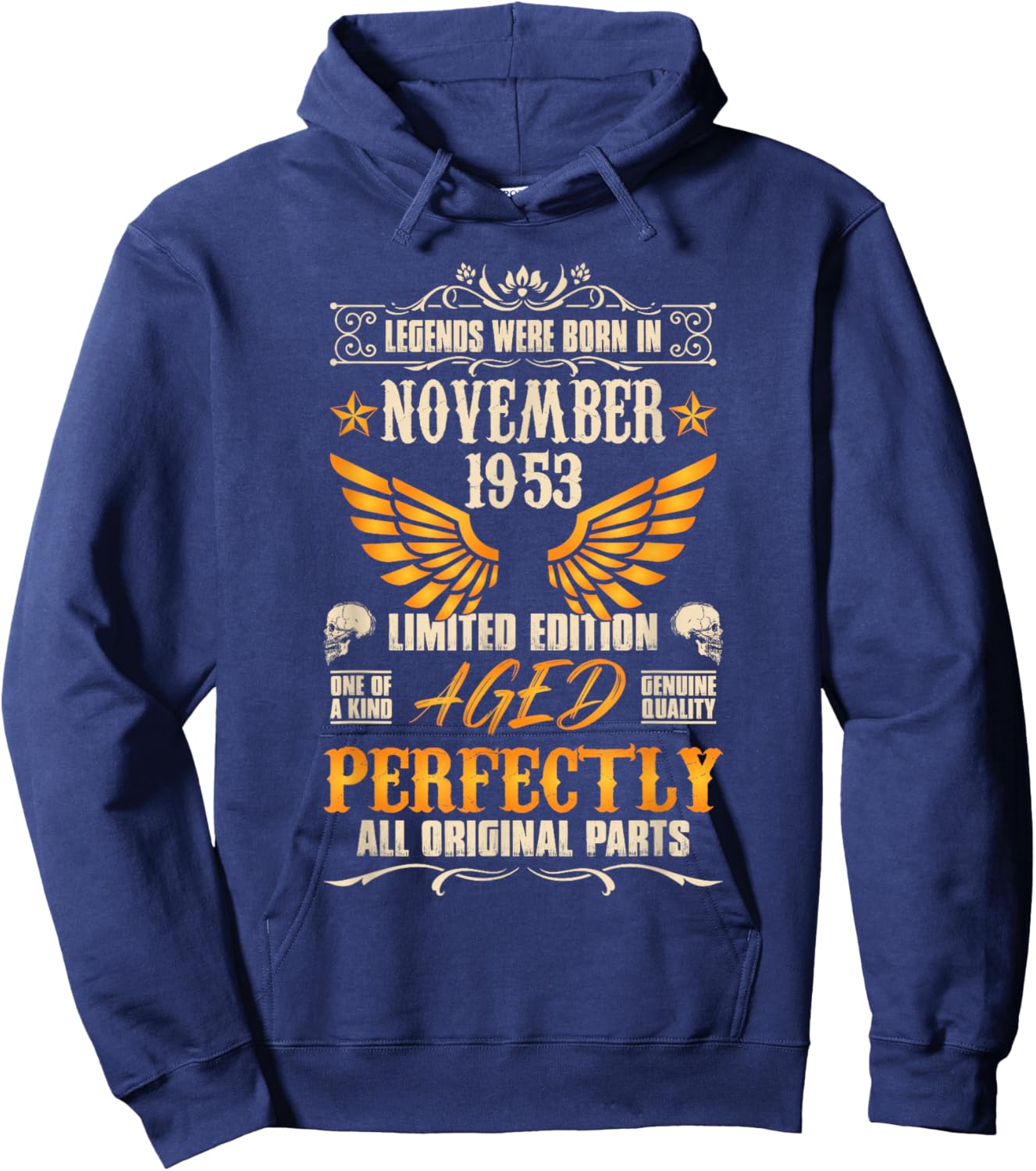 Legends Were Born in November 1953 - Rock Biker 69 Birthday Hoodie - Hoodie | Navy