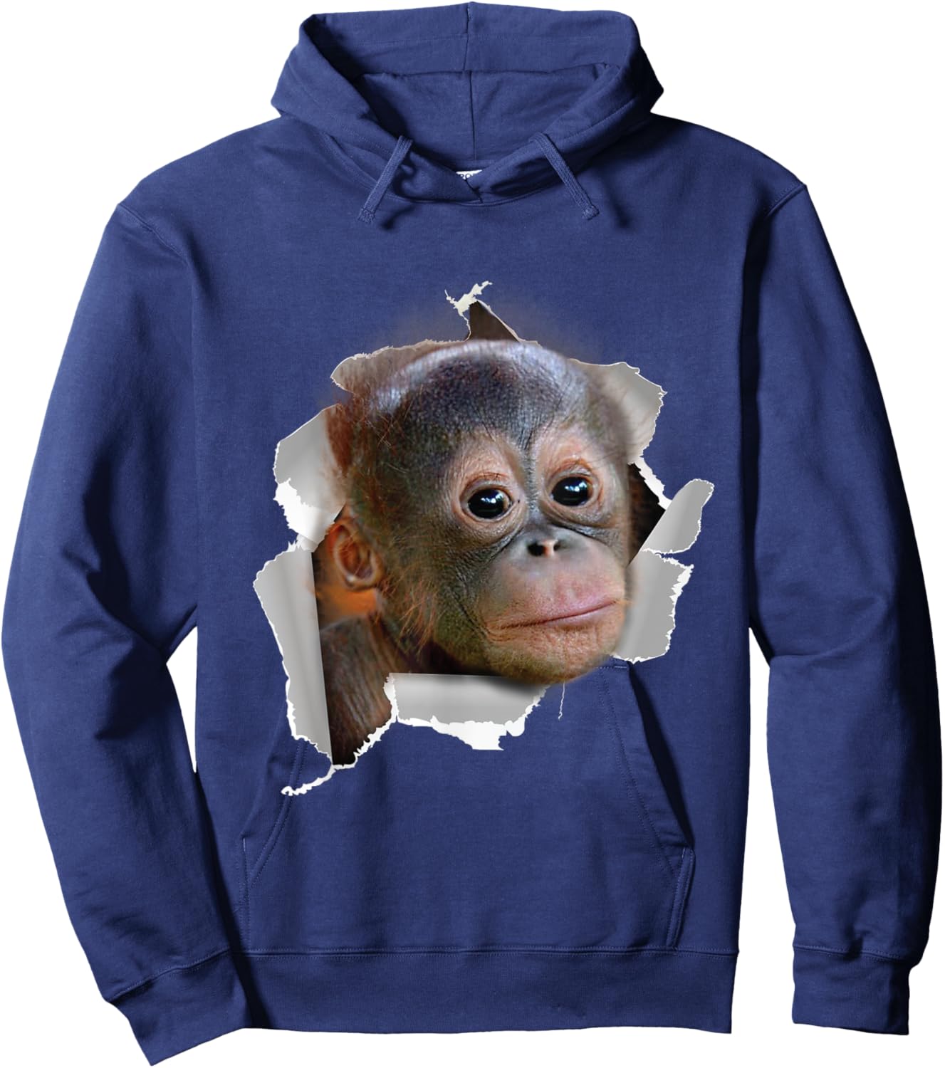 Funny Monkey Baby Orang Utan Orang Utan Face Costume Hoodie - Hoodie | Navy