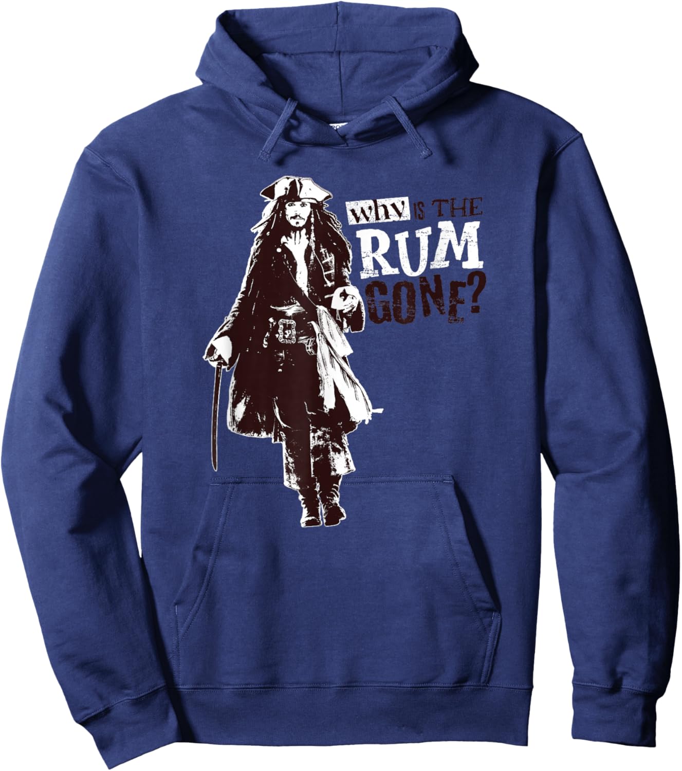 Disney Pirates of The Caribbean Jack Why is The Rum Gone? Small Hoodie - Hoodie | Navy