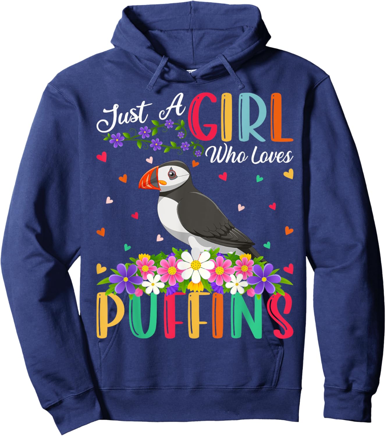 Puffin Bird Lover Just A Girl Who Loves Puffins Hoodie - Hoodie | Navy