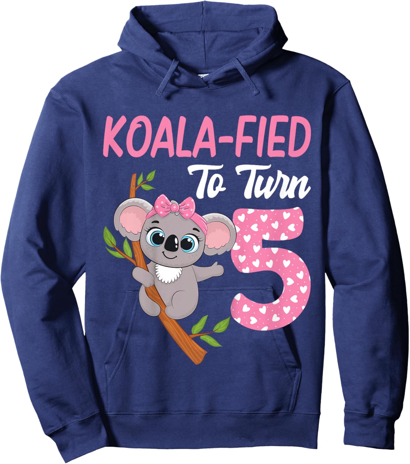 5 Year Old Koala 5th Birthday Party Animal Koala Lover Hoodie - Hoodie | Navy