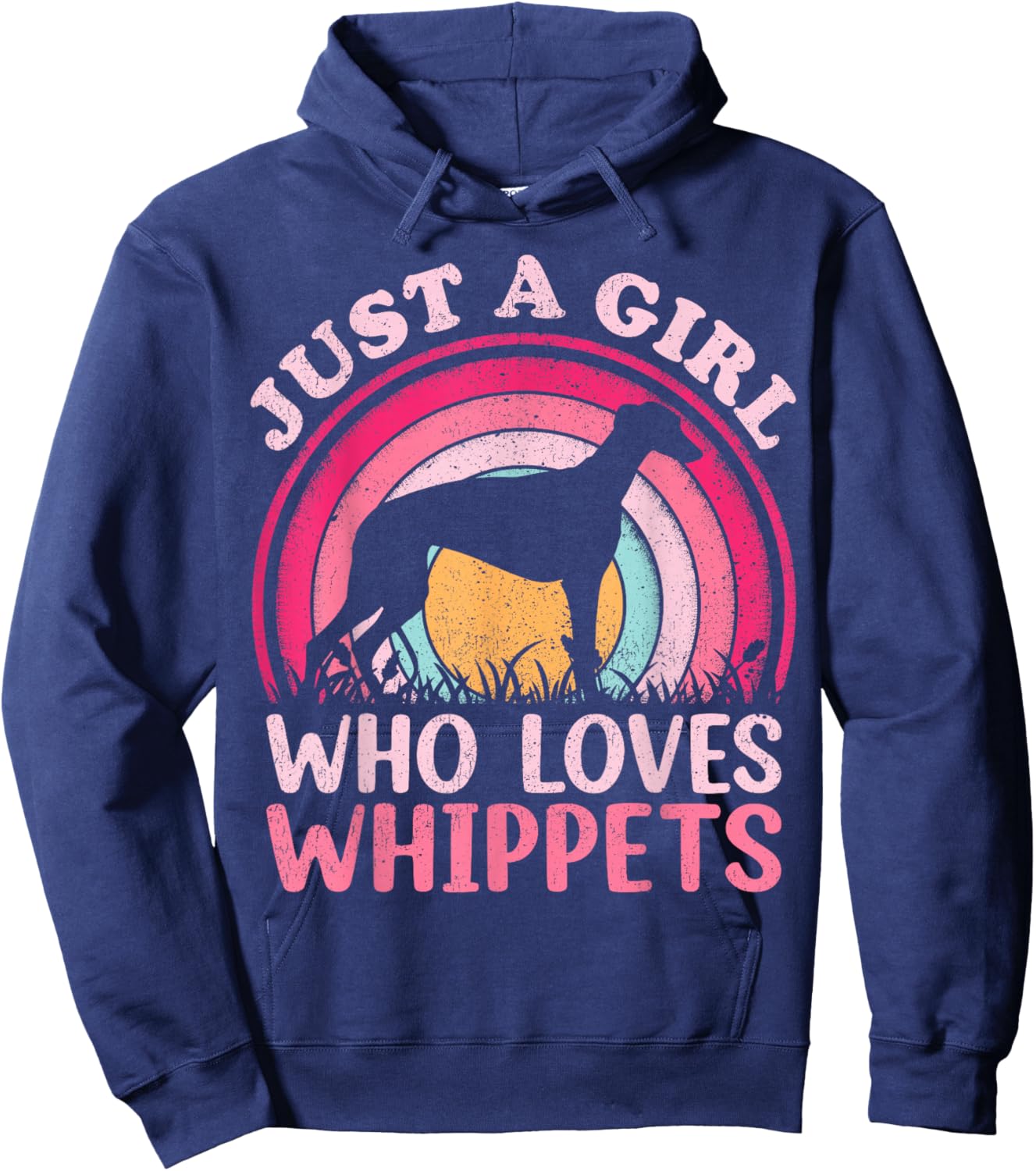 Whippet Dog Lover Vintage Just A Girl Who Loves Whippets Hoodie - Hoodie | Navy