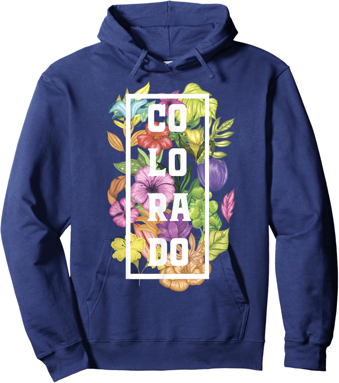 Colorado Flowers Rocky Mountains Skiing Camping Climbing Hoodie - Hoodie | Navy