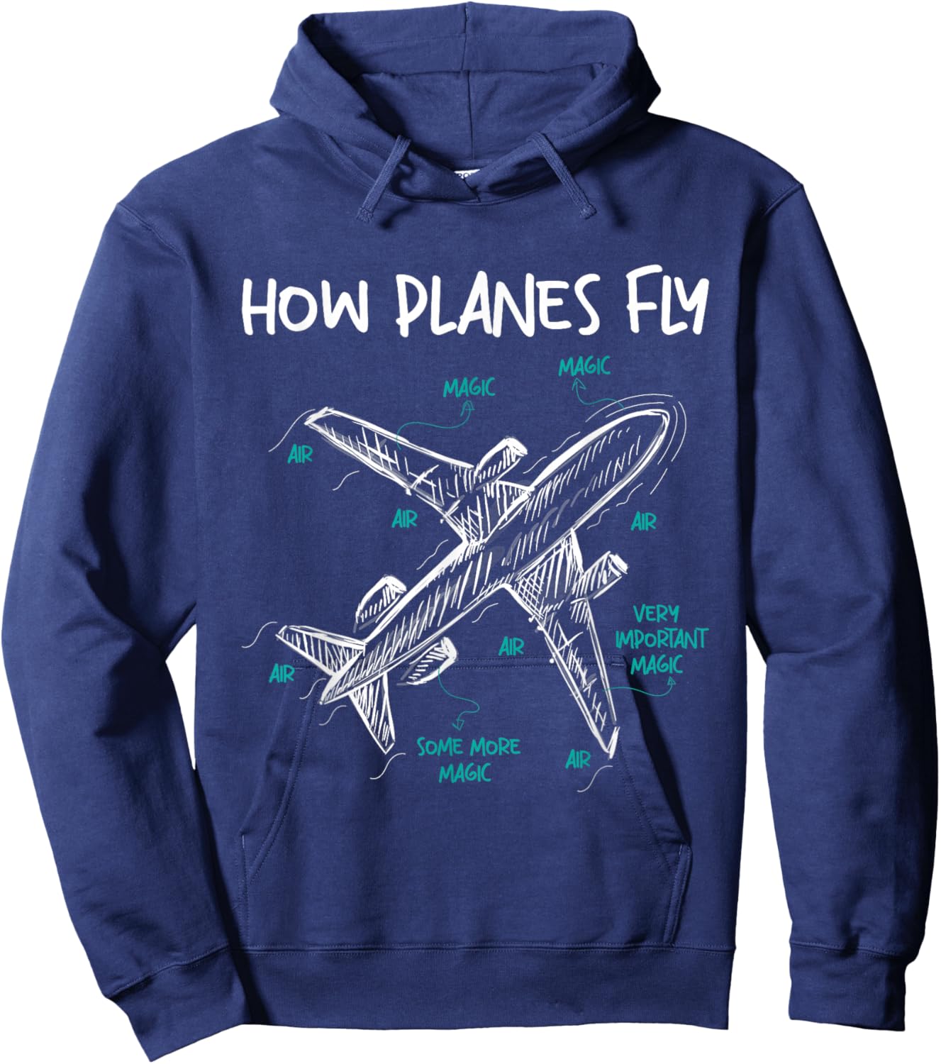 How Planes Fly - Aerospace Engineer Aeronautical Engineering Small Hoodie - Hoodie | Navy