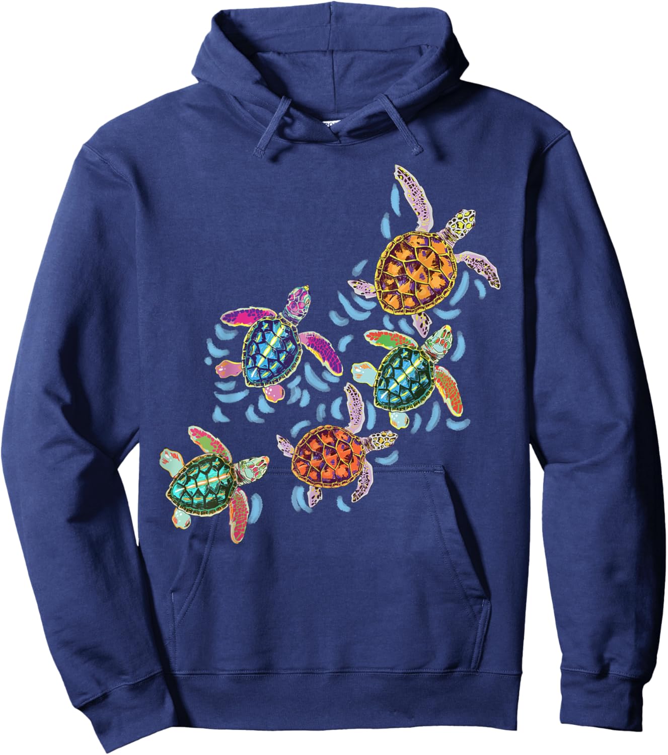Hawaiian Colors Sea Turtle Gifts For Kids, Girls, Men, Women Hoodie - Hoodie | Navy