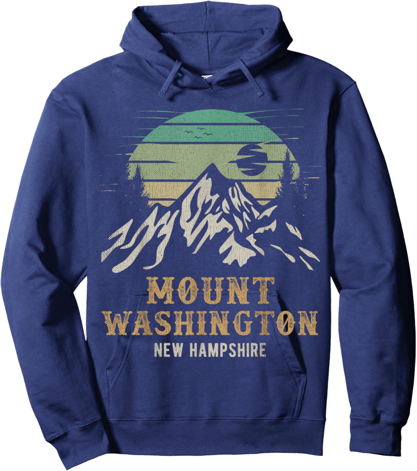 Retro Mount Washington NH Merchandise Hiking Mt Washington Hoodie - Hoodie | Navy