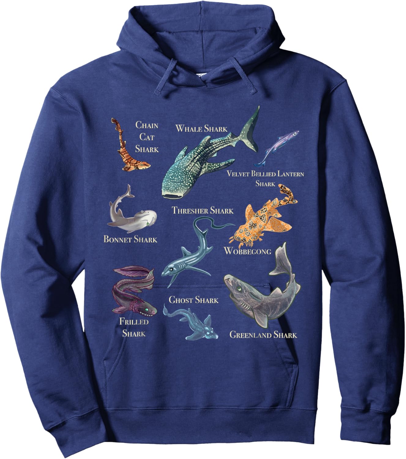 Shark Frenzy Fun Shark Collection Hoodie - Hoodie | Navy