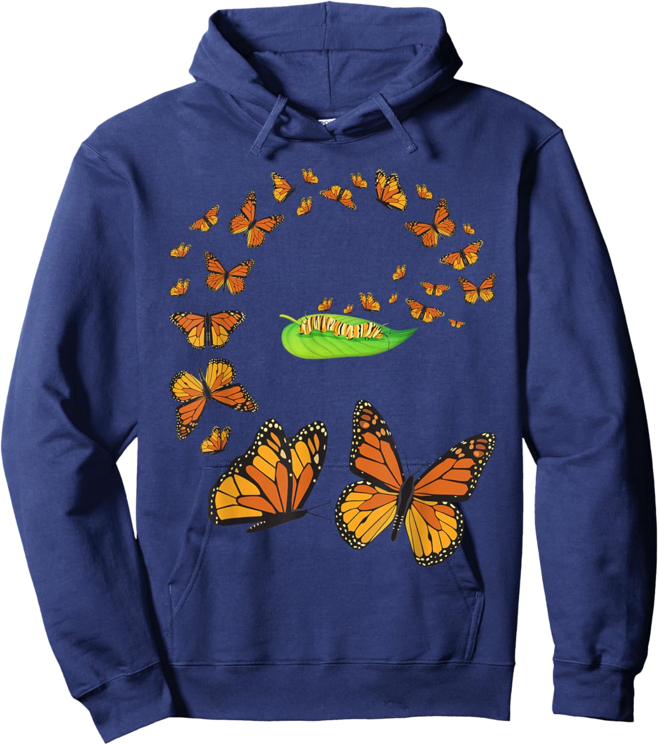 Colorful Metamorphosis - Butterfly Lover Butterflies Hoodie - Hoodie | Navy