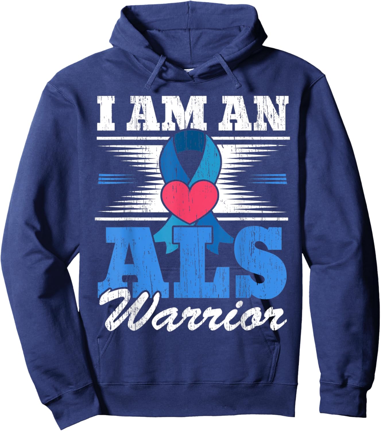 I Am An ALS Warrior Amyotrophic Lateral Sclerosis Hoodie - Hoodie | Navy