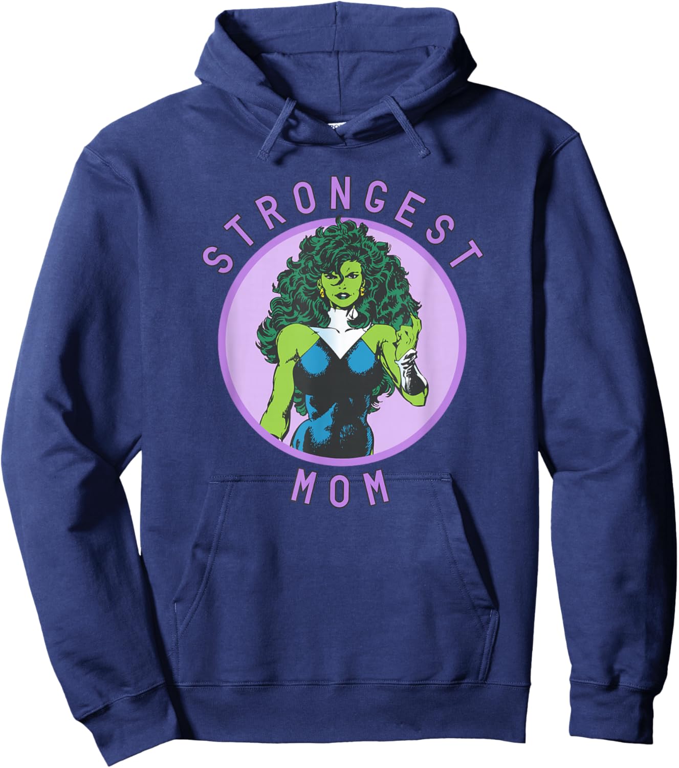 Marvel Mother's Day She-Hulk Strongest Mom Big Chest Logo Hoodie - Hoodie | Navy