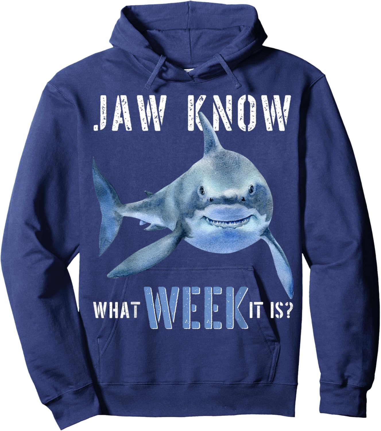 Funny Jaw Know What Week It Is Shark 2022 Funny Shark Kids Hoodie - Hoodie | Navy