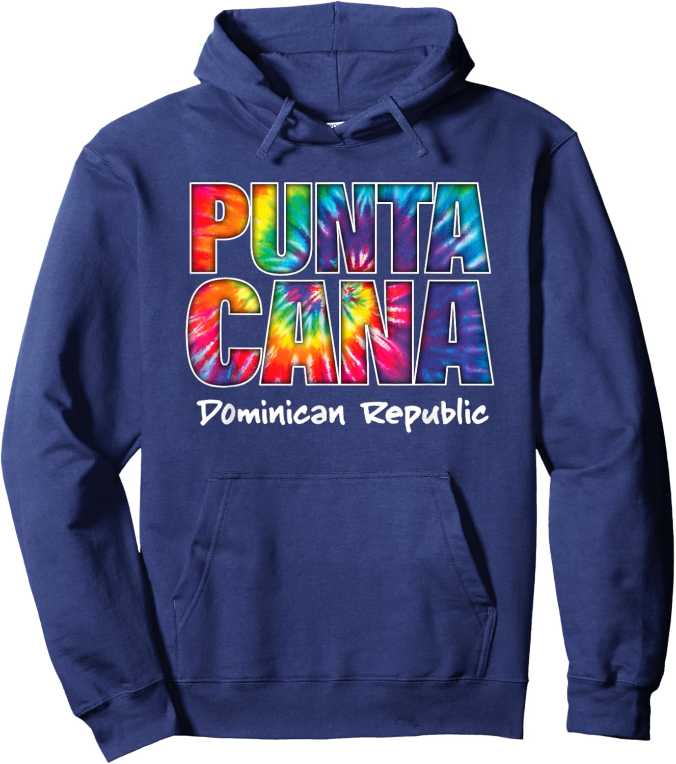 Vintage Punta Cana Retro Tie Dye Graphic Hoodie - Hoodie | Navy