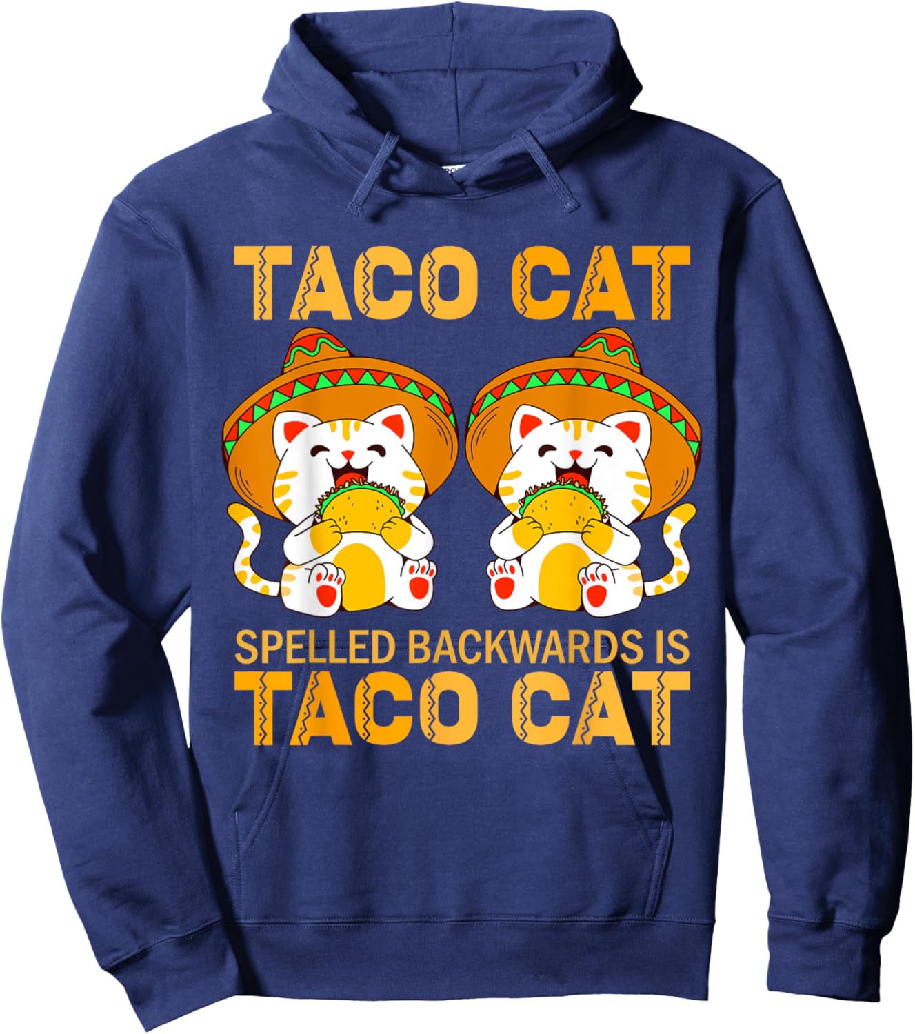 TacoCat for Kids Taco Cat Cinco de Mayo TacoCat Cat Hoodie - Hoodie | Navy