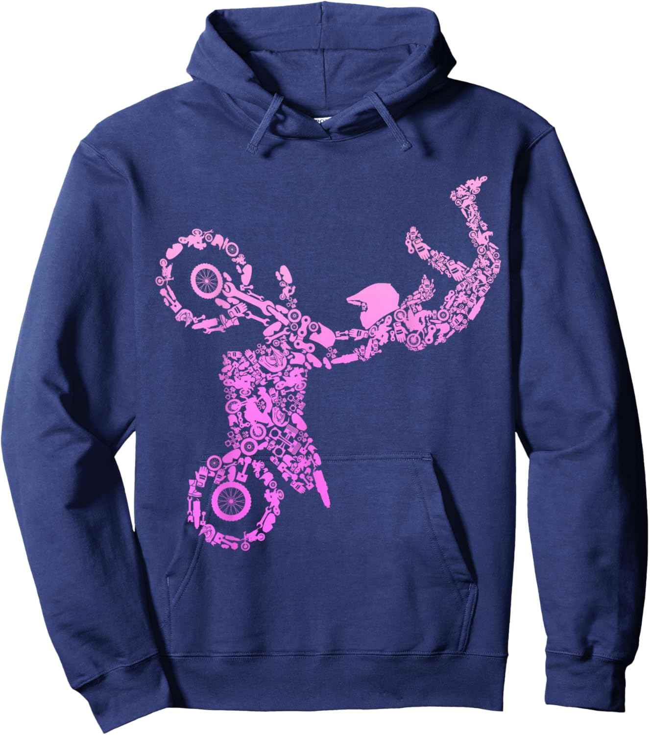 Dirt Bike Rider Motocross Enduro Dirt Biking Women Girls Hoodie - Hoodie | Navy