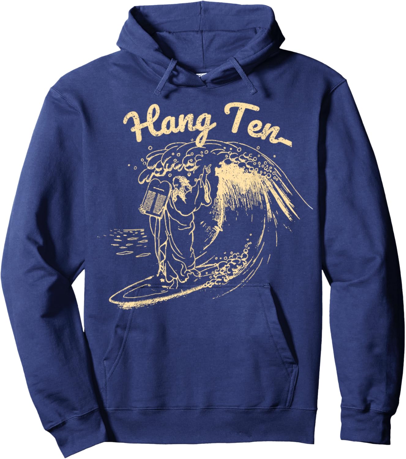 Vintage Surfing Moses Hang Ten Hoodie - Hoodie | Navy