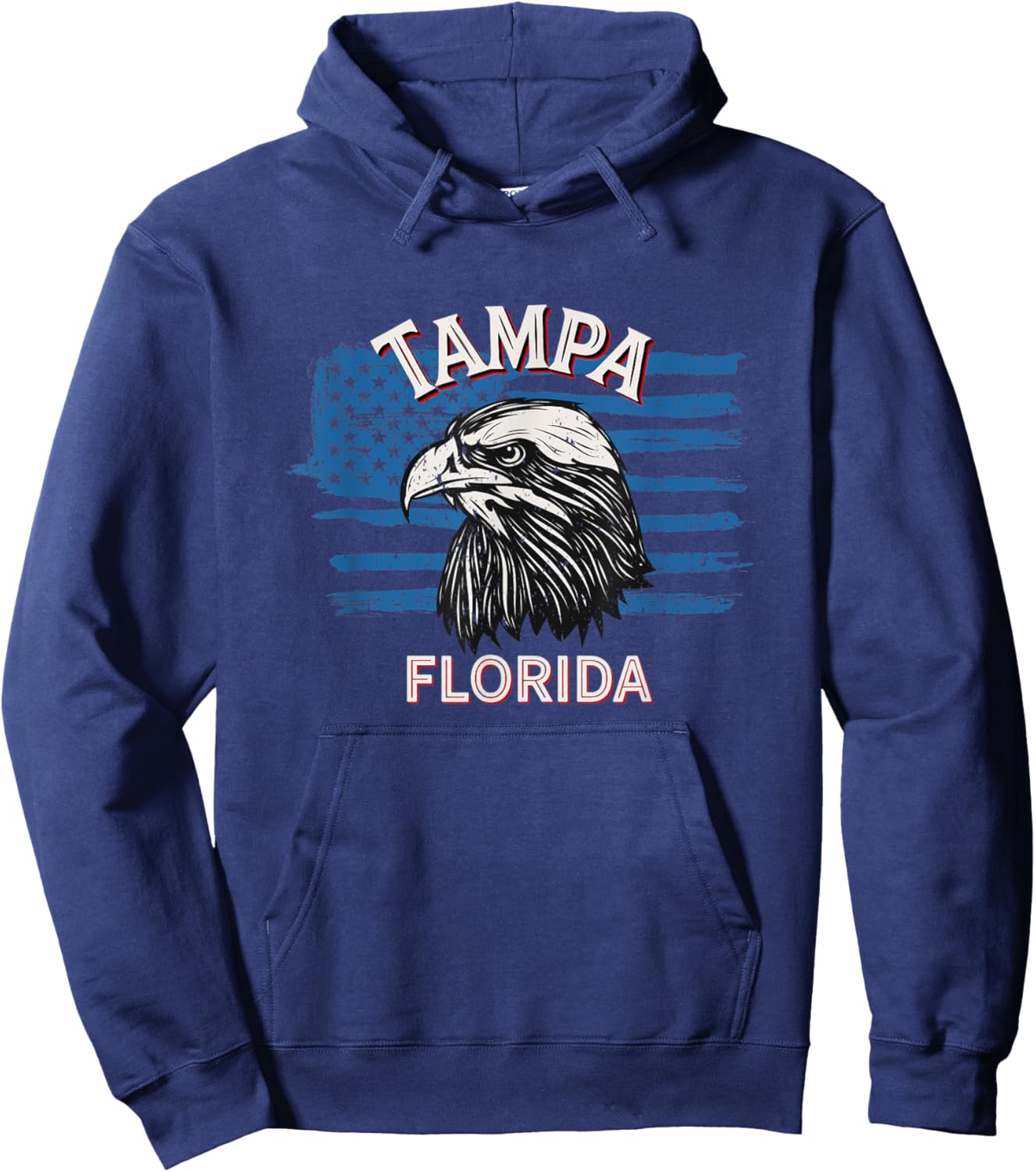 Retro Eagle USA Flag Florida - Vintage Tampa Men Hoodie - Hoodie | Navy