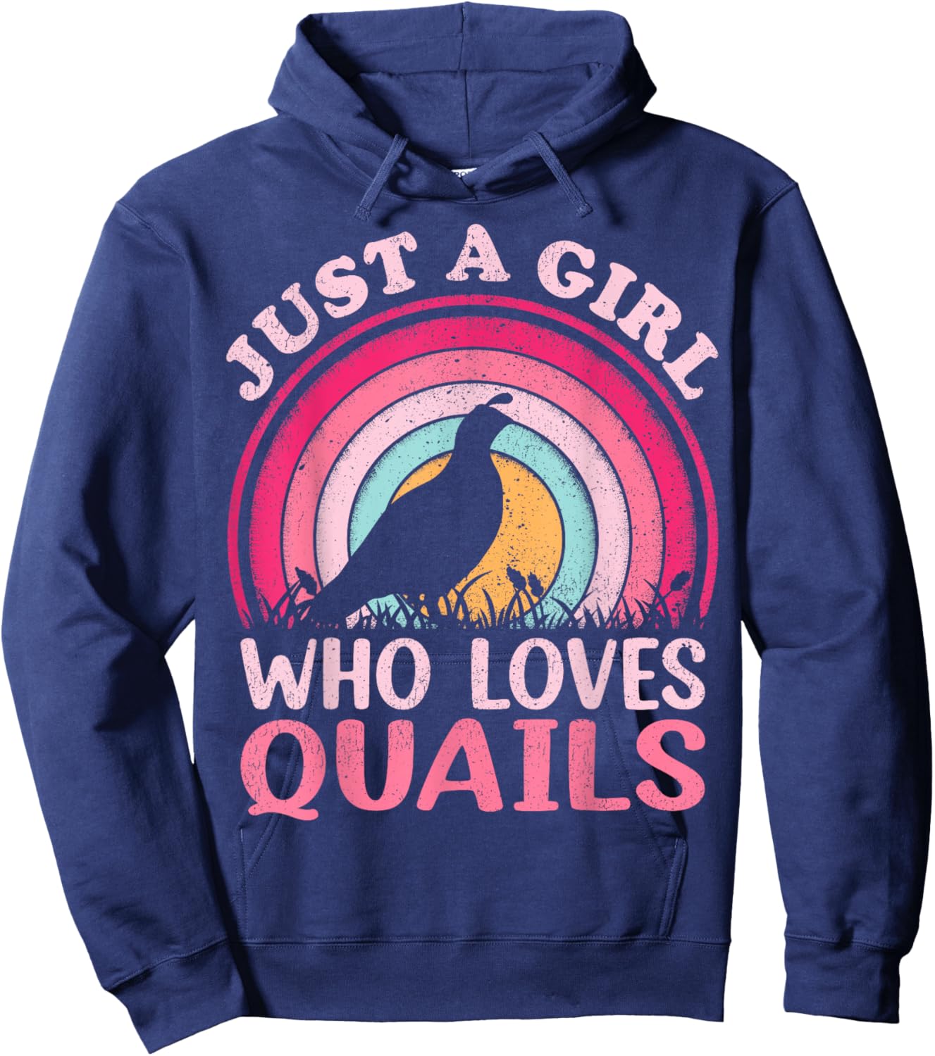 Quail Bird Vintage Retro Just A Girl Who Loves Quails Hoodie - Hoodie | Navy