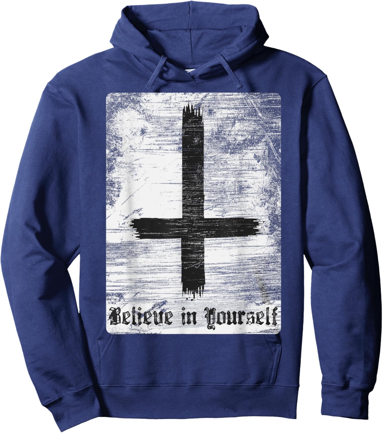 Inverted Cross Atheist Believe in yourself Anti Religion Hoodie - Hoodie | Navy
