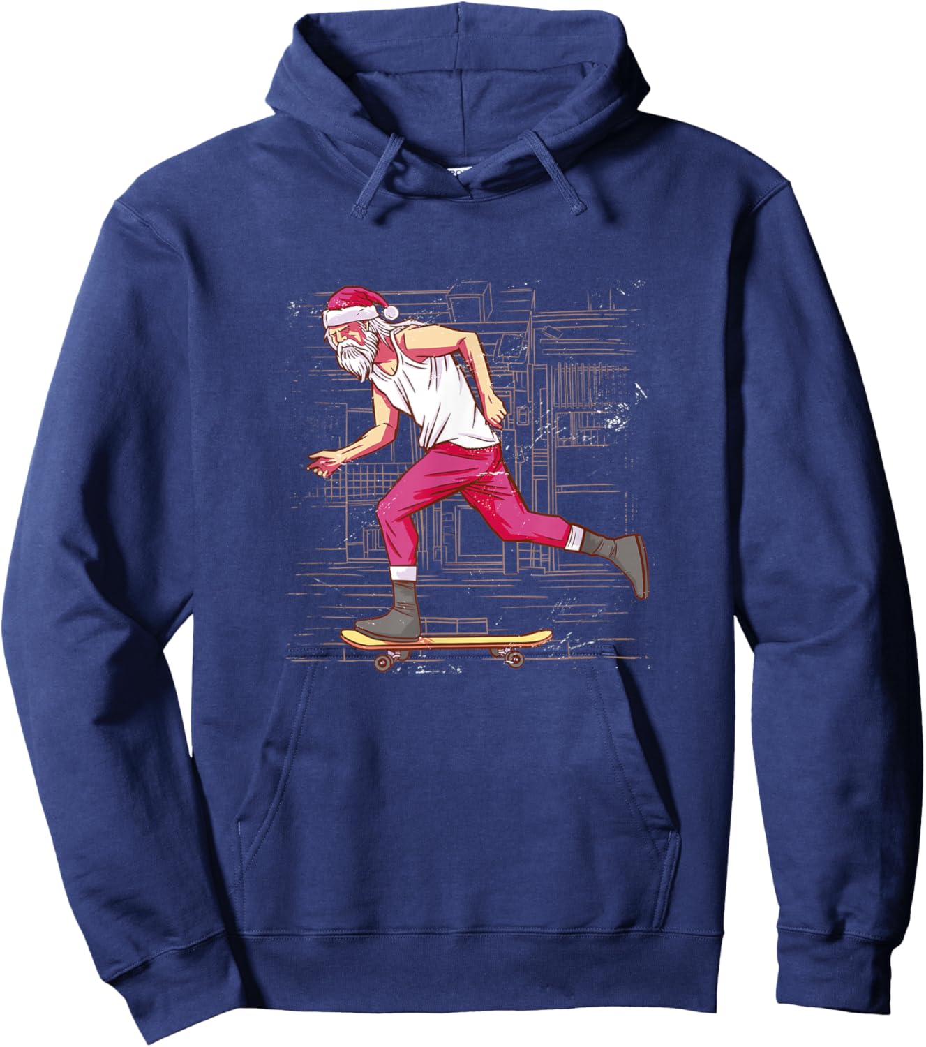 Skateboarding Santa Christmas Skateboard Holidays Sport Hoodie - Hoodie | Navy