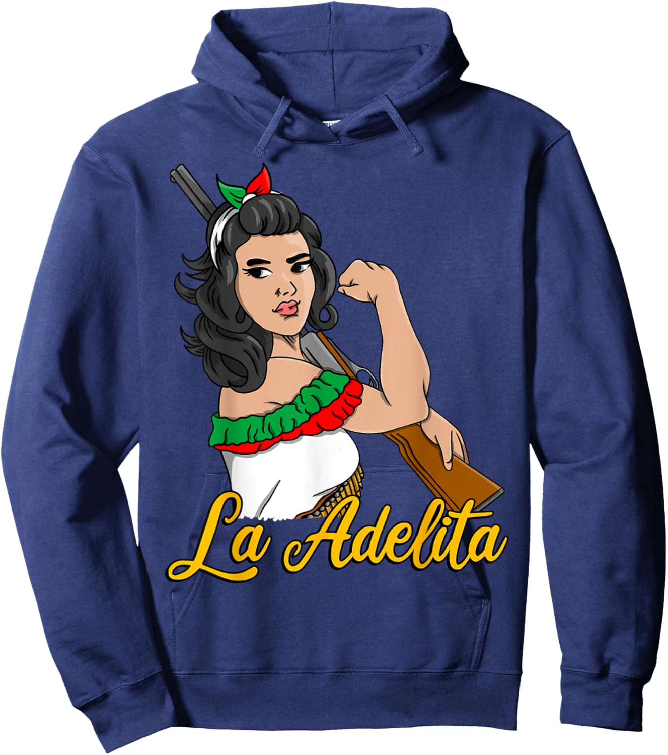 La Adelita Mexican Revolution Soldier La Adelita Hoodie - Hoodie | Navy