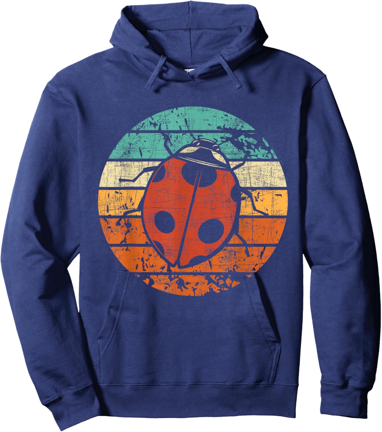 Retro Vintage Ladybug - Animal Insect Lover Ladybird Beetle Hoodie - Hoodie | Navy