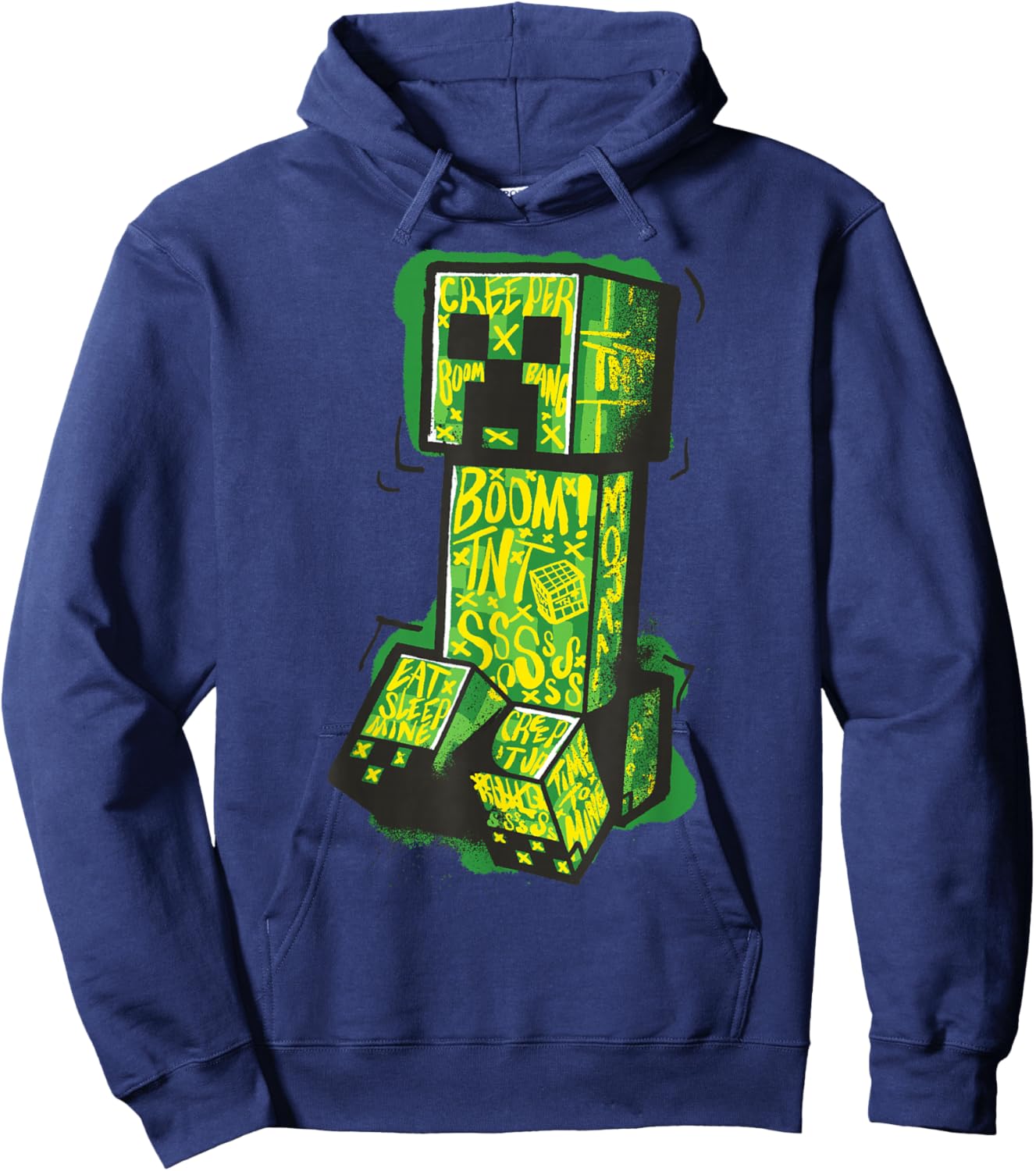 Minecraft Creeper Street Graffiti Fill Hoodie - Hoodie | Navy