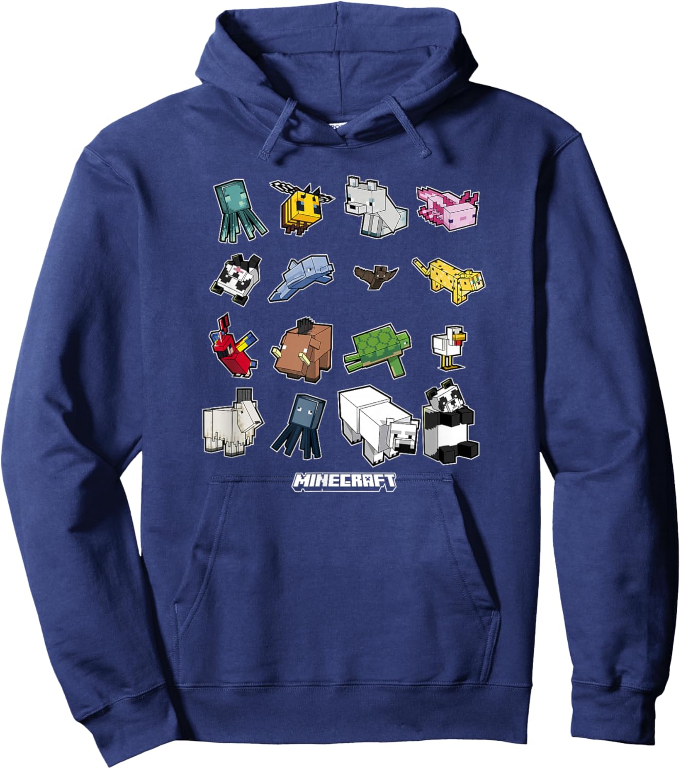 Minecraft Animal Mobs Poster Hoodie - Hoodie | Navy