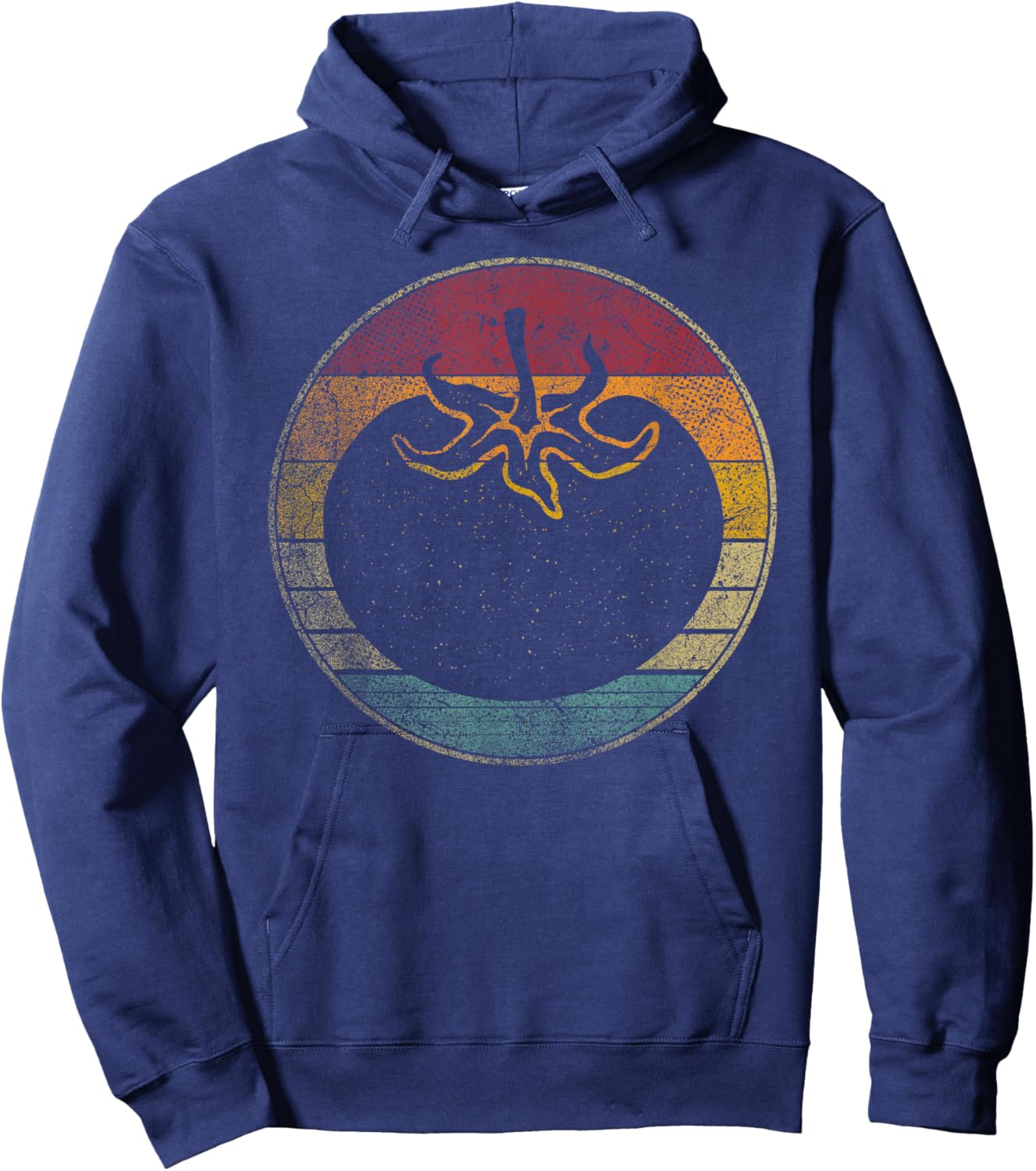 Tomato Food Cooking Chef Vintage Distressed Retro 70s Gift Hoodie - Hoodie | Navy