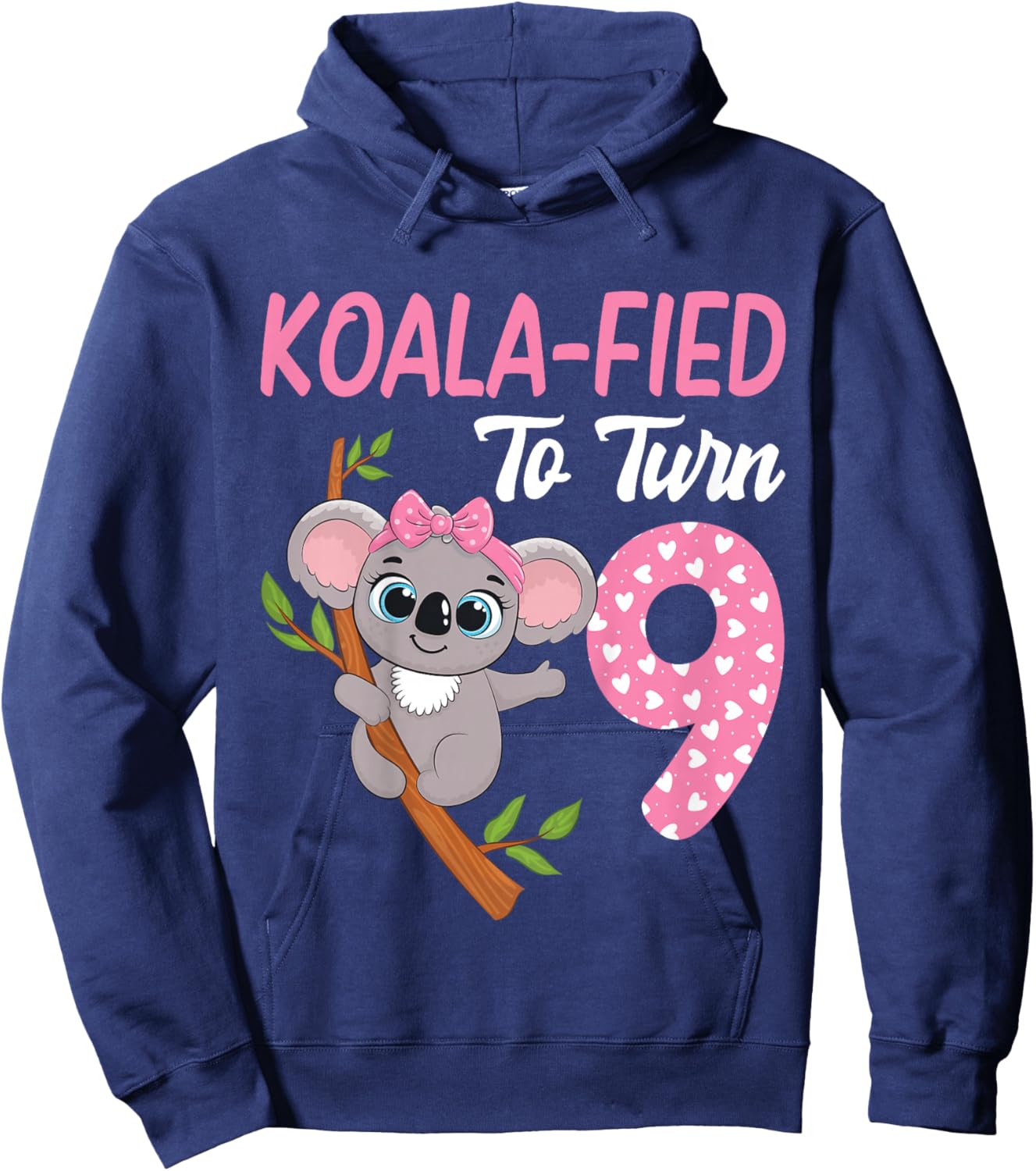 9 Year Old Koala 9th Birthday Party Animal Koala Lover Hoodie - Hoodie | Navy