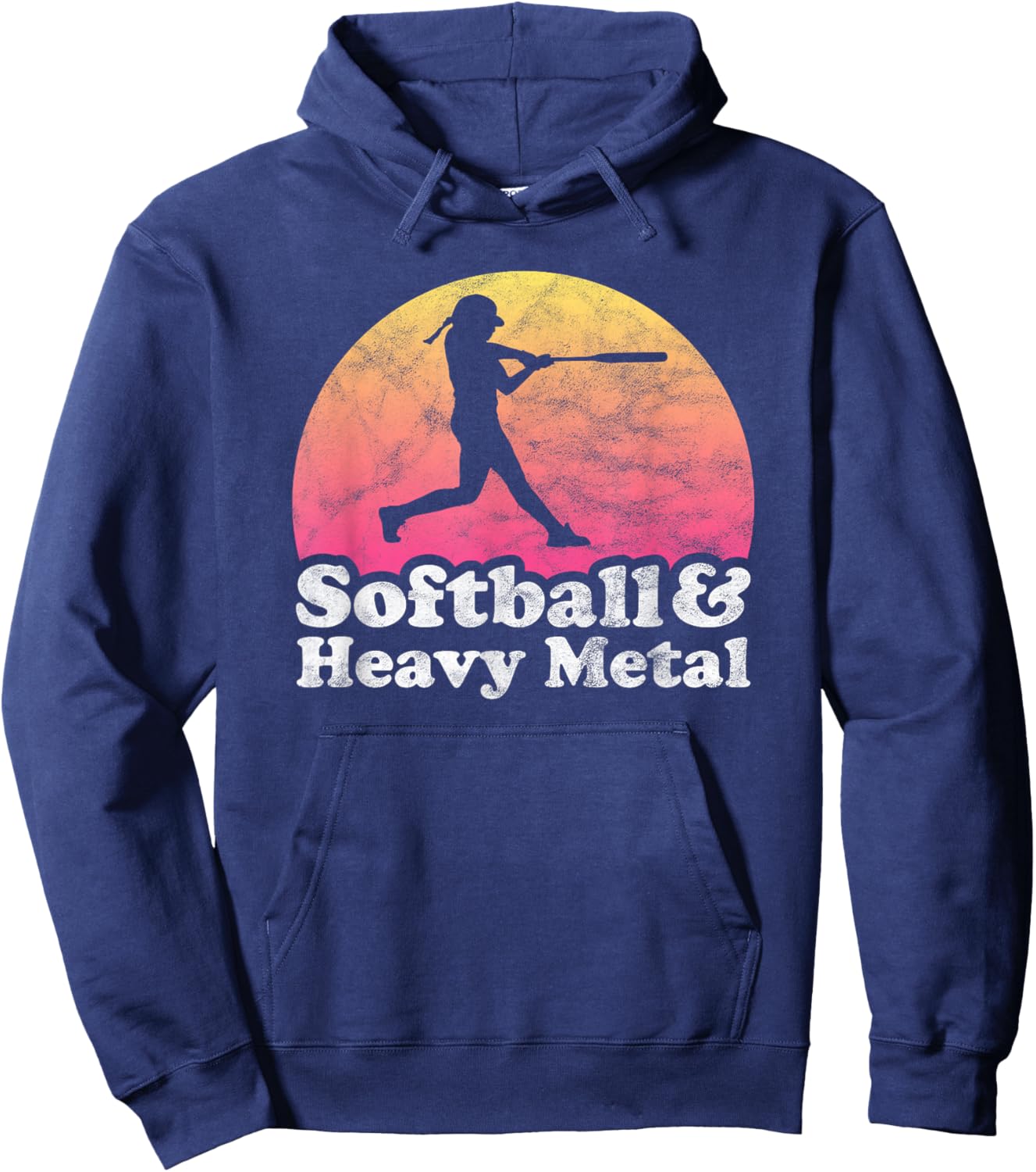 Softball and Heavy Metal Women or Girls Hoodie - Hoodie | Navy