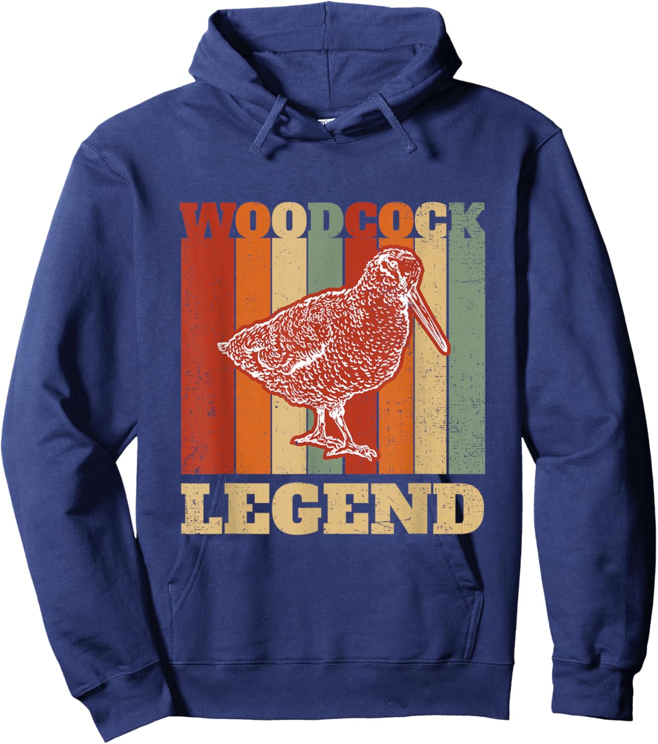 Woodcock Legend Vintage Retro Woodcock Bird Timberdoodle Hoodie - Hoodie | Navy