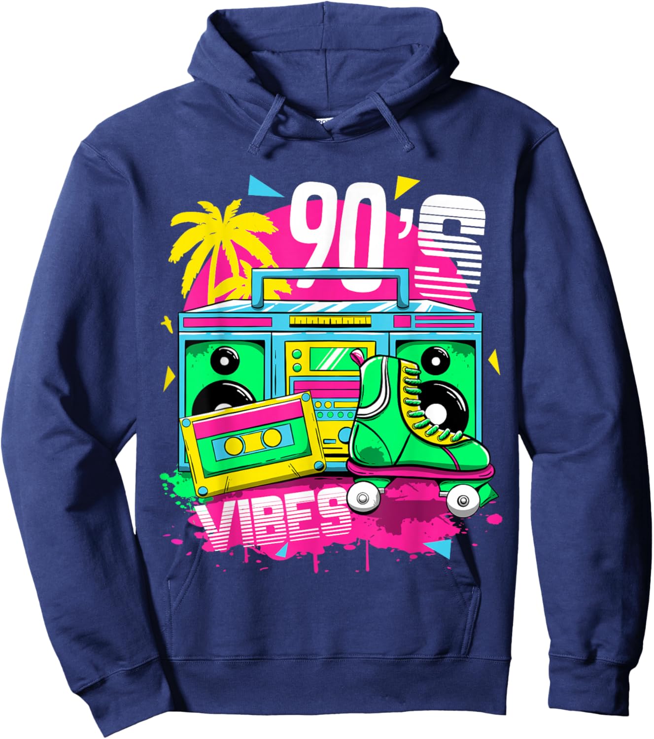 90s Vibe 1990s Retro Vintage Nineties I Love the 90's Hoodie - Hoodie | Navy