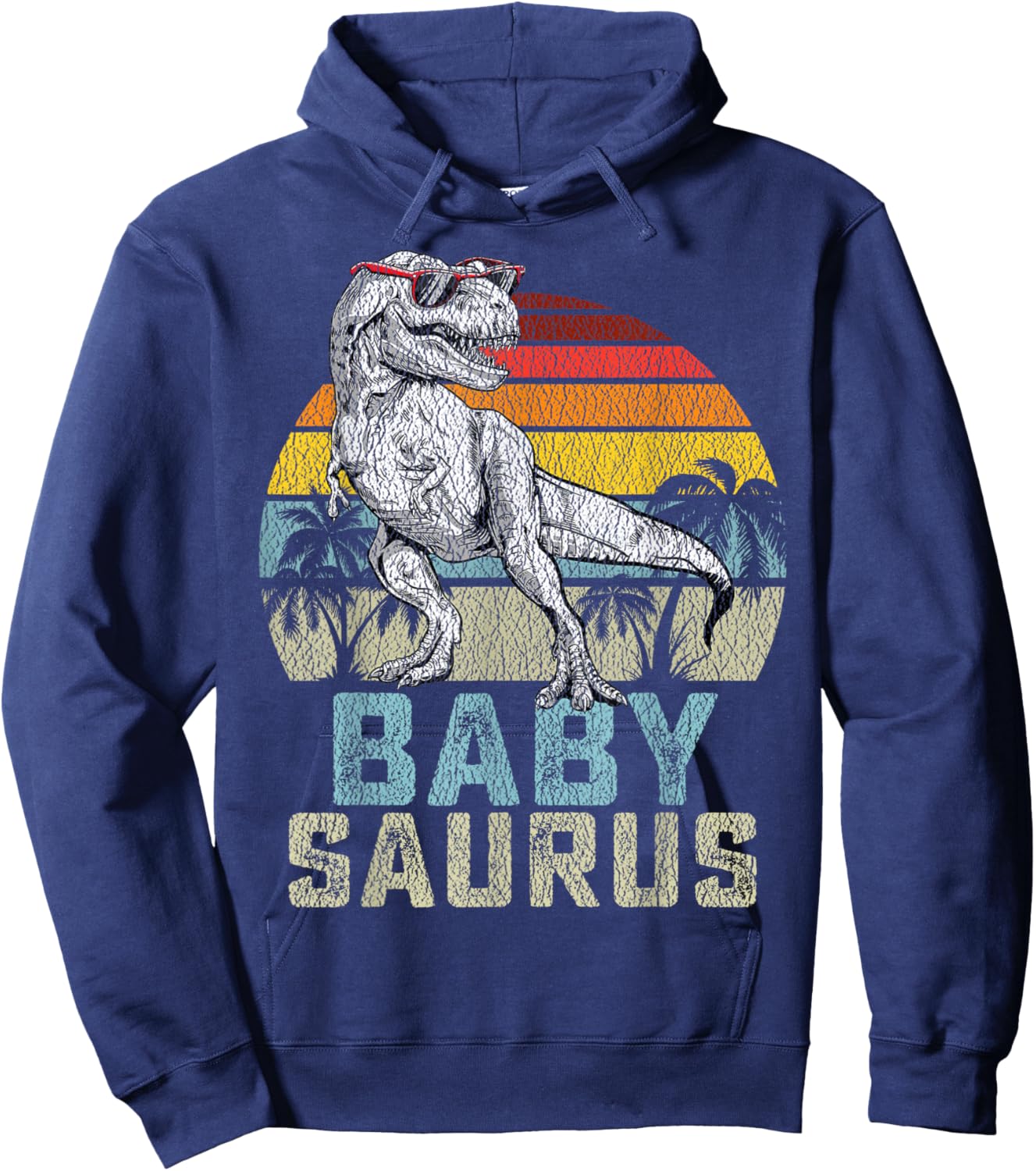 Babysaurus T Rex Dinosaur Baby Saurus Family Matching Hoodie - Hoodie | Navy