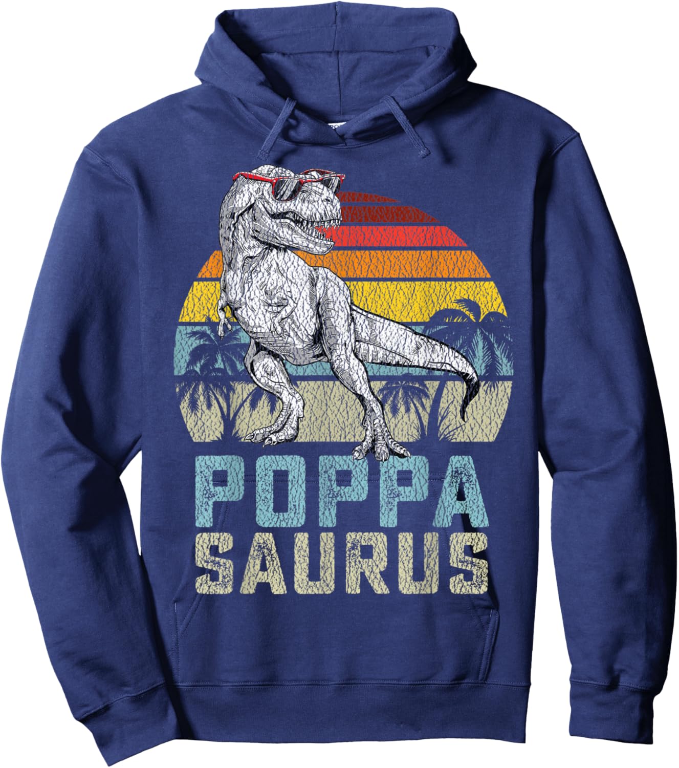 Poppasaurus T Rex Dinosaur Poppa Saurus Family Matching Hoodie - Hoodie | Navy