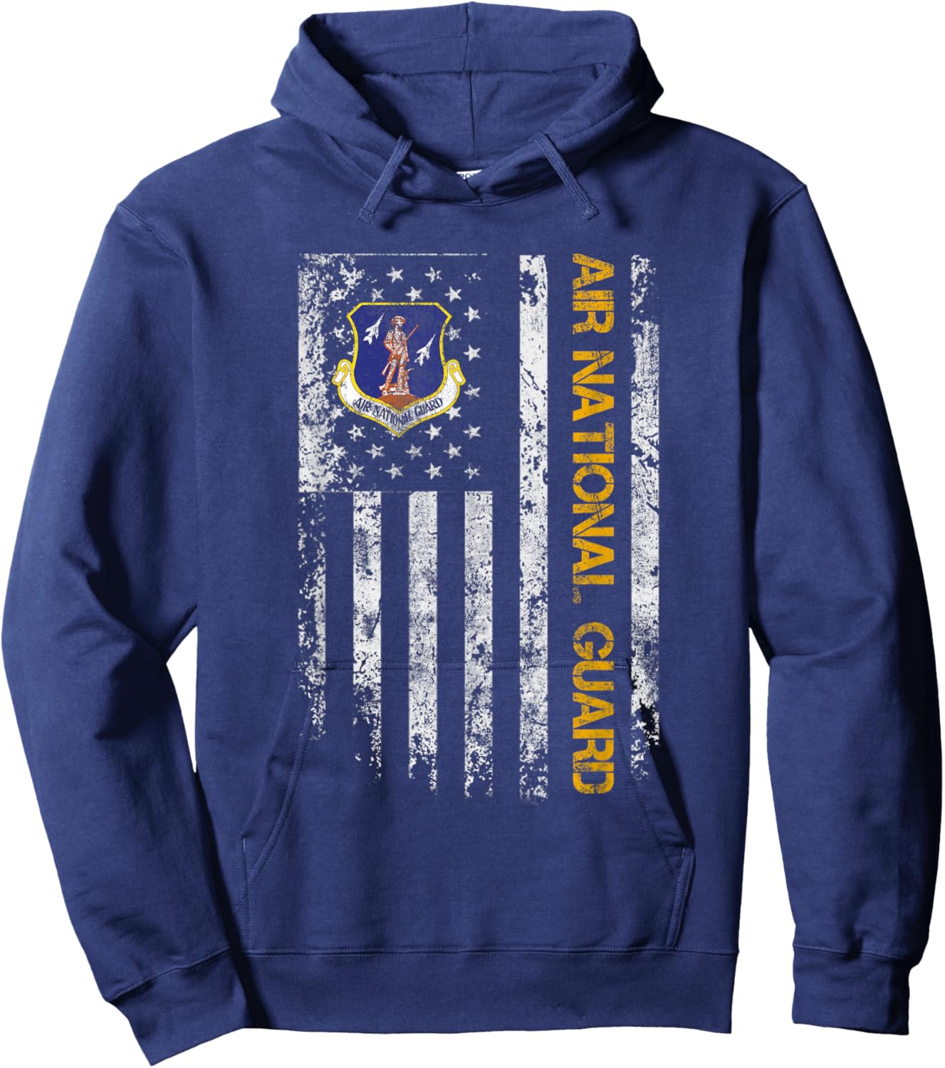 U.S Army Air National Guard Veteran Retired Military Vintage Hoodie - Hoodie | Navy