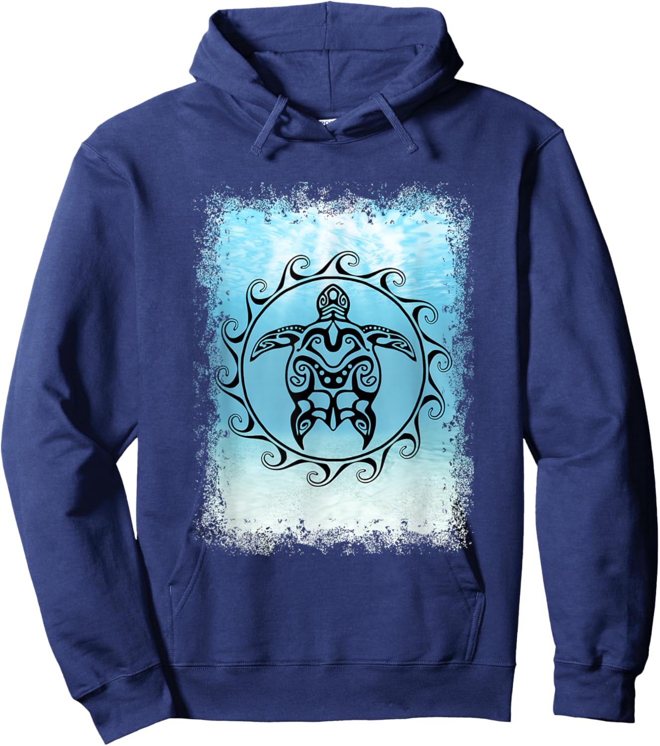 Tribal Sea Turtle Maori Sun Ocean Hoodie - Hoodie | Navy