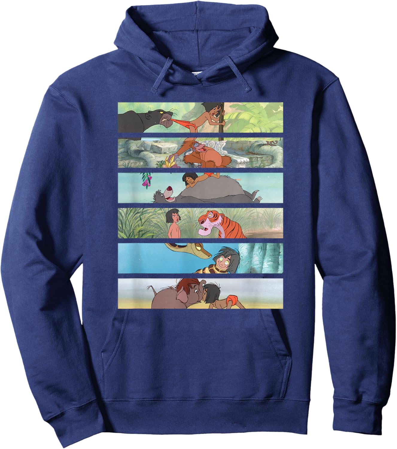 Disney The Jungle Book Favorite Scenes Panel Stack Hoodie - Hoodie | Navy