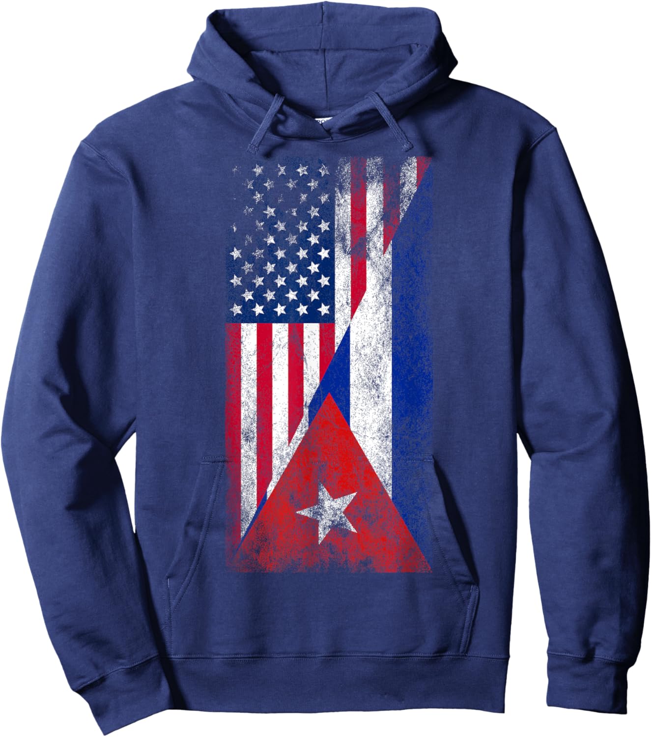 USA Cuba Flags - United States of America, Cuban Hoodie - Hoodie | Navy