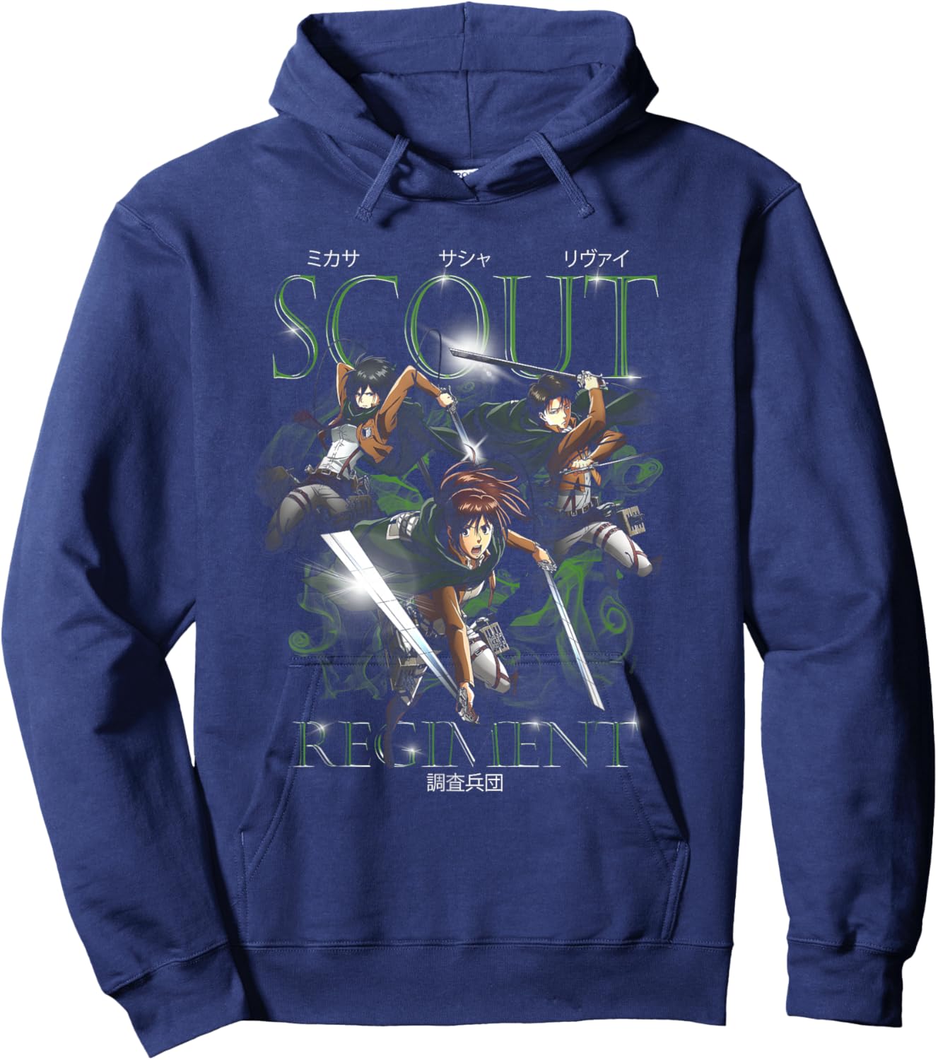 Attack on Titan Retro Smokey Scout Regiment Group AOT Anime Hoodie - Hoodie | Navy