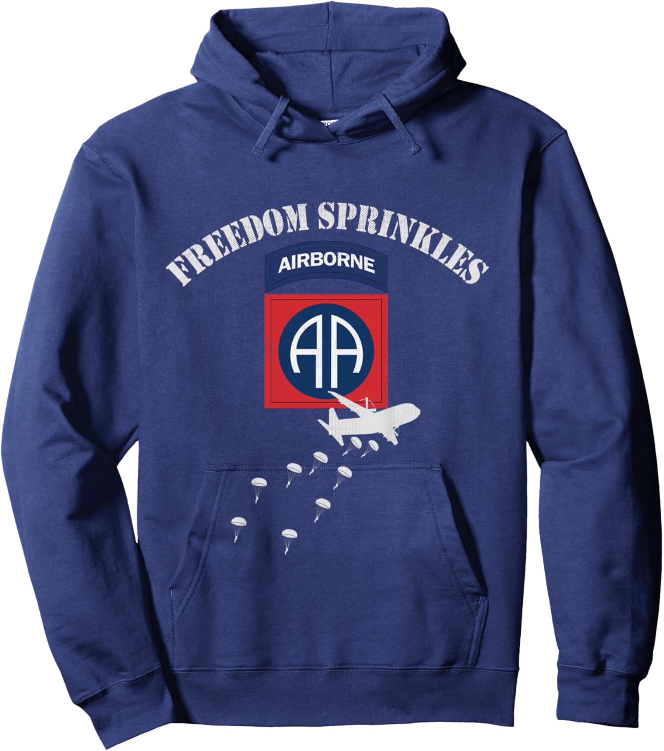 82nd Airborne Division Paratrooper Veteran Freedom Sprinkles Hoodie - Hoodie | Navy