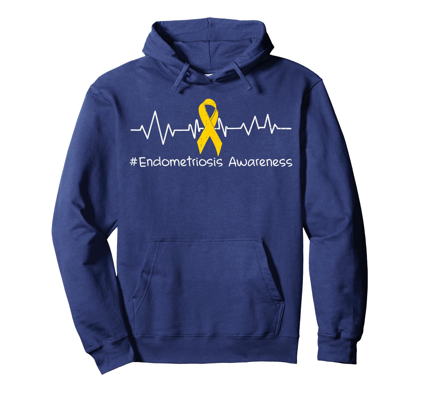 Endometriosis Awareness Heartbeat Yellow Ribbon Endo Support T-Shirt