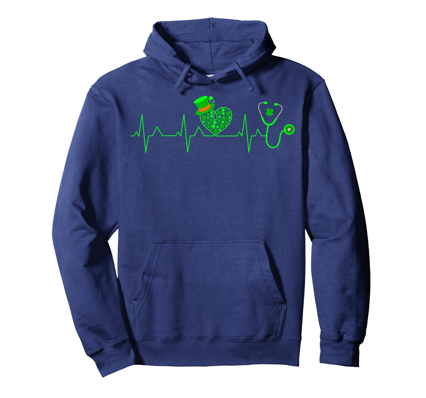 Shamrock Heartbeat Stethoscope Scrub Nurse St Patricks Day T-Shirt