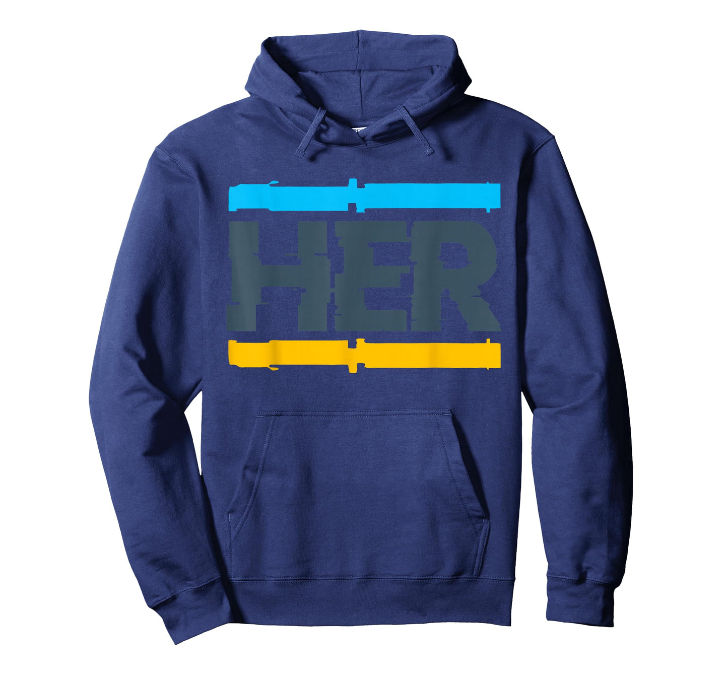Her Glitch Streetwear Retro Gamma Blue Matching T-Shirt