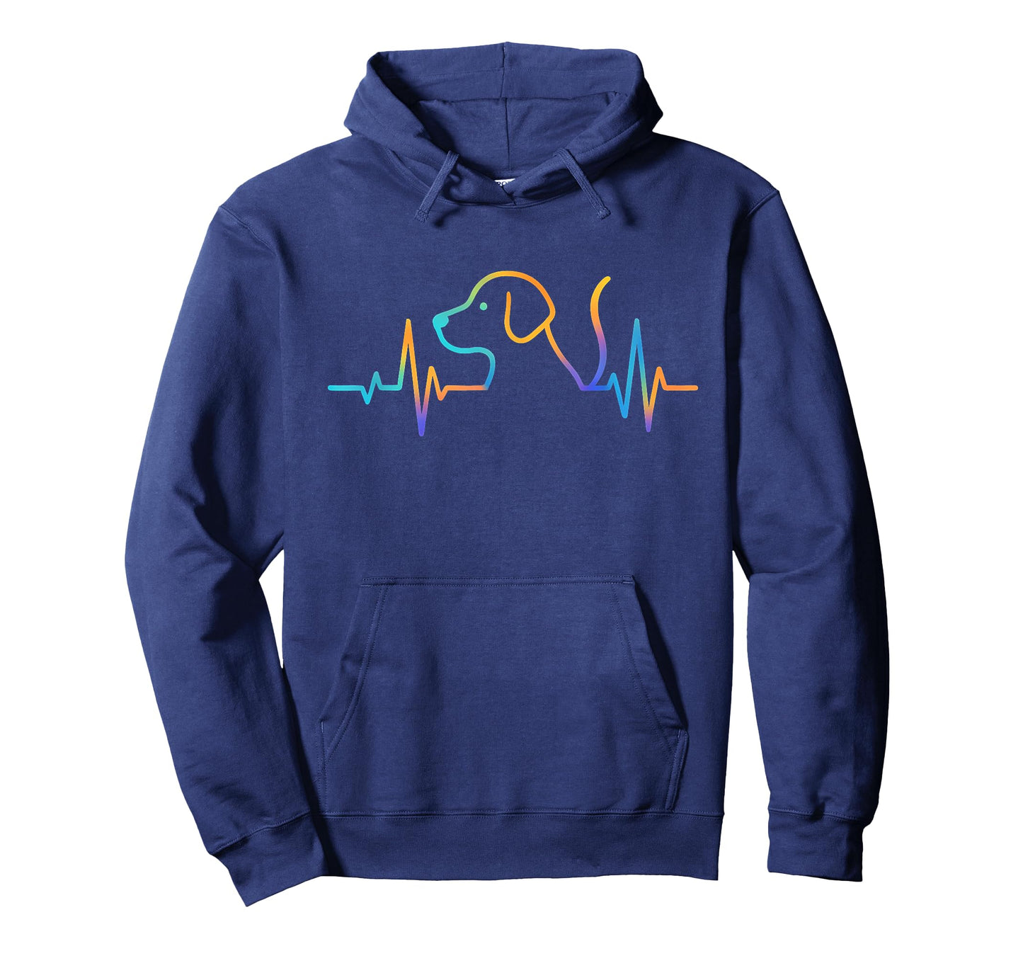Dog Heartbeat Line Colorful Art for Men Kids Girl Dog Lover T-Shirt
